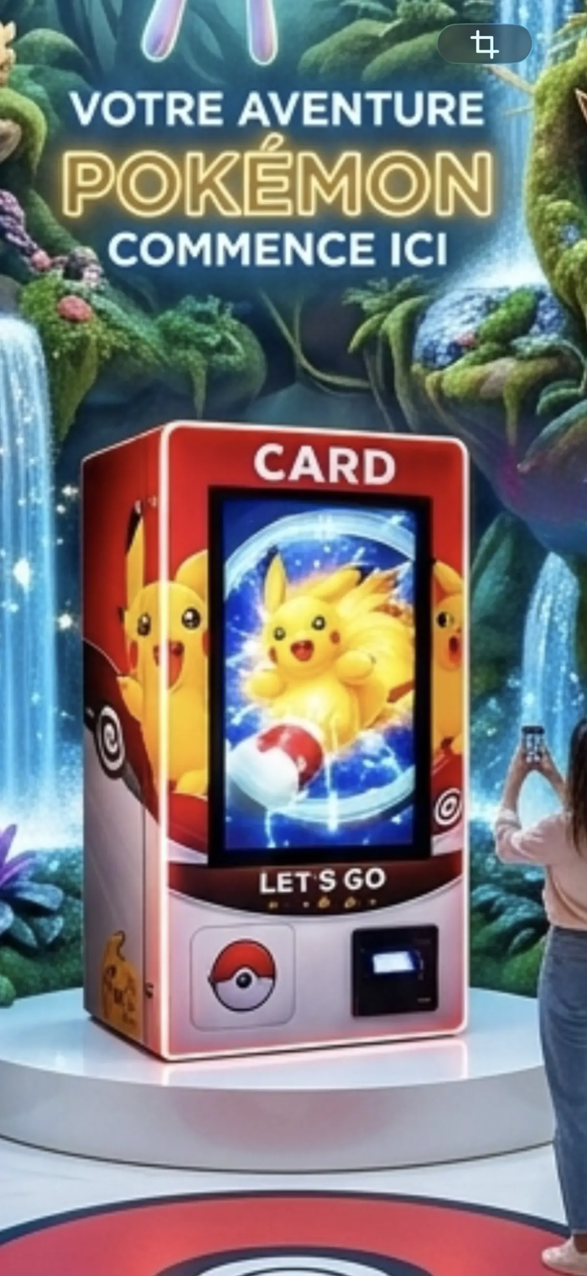 Distributeur automatique Pokémon Street-Box boosters et cartes rares